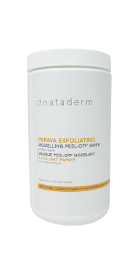 A white container with light orange writing